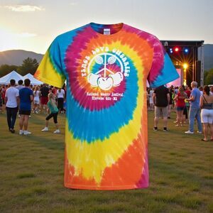 Peace Love Cherries Tie Dye T-Shirt National Cherry Festival XXL